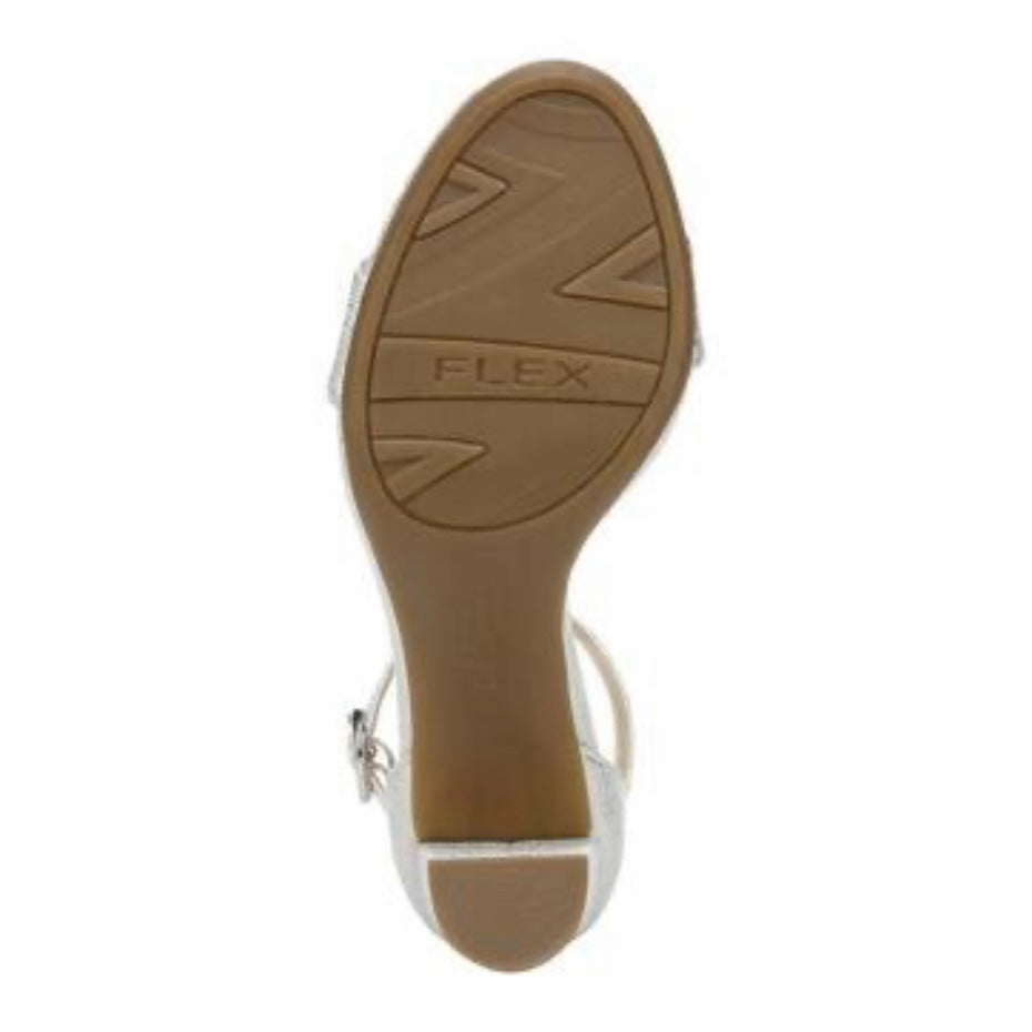 AVERLY Glitz Silver Block Heels Women's Sandals