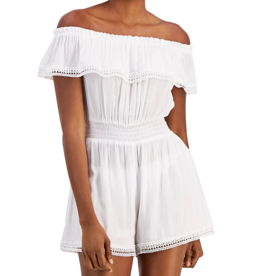 Junior's Shoulderless Cover Up Romper