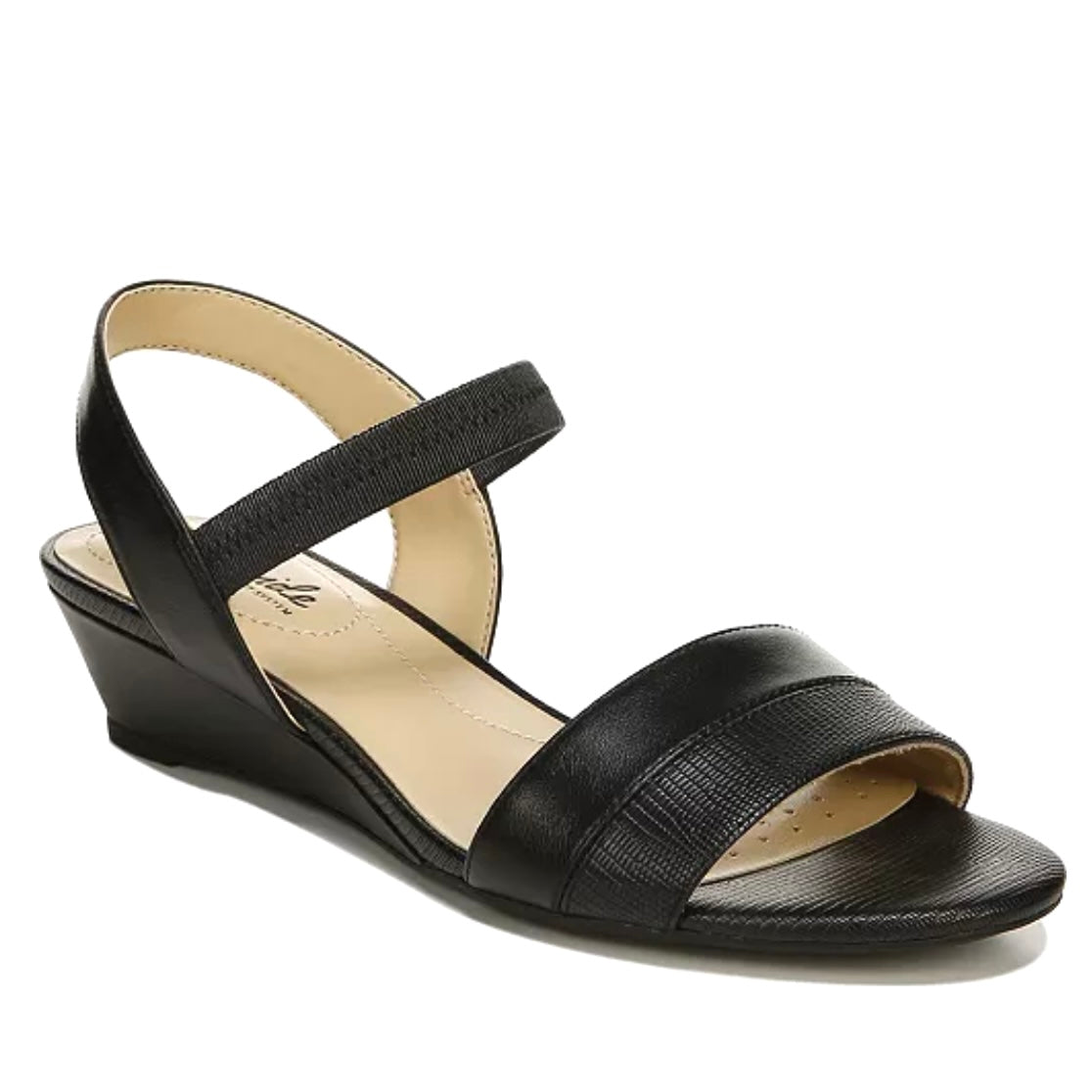 YUMA Wedge Sandals Black Women's Shoes
