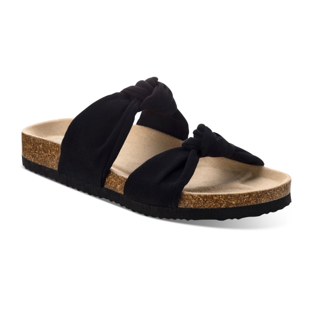 ASTRID Knotted Sandals Black Flats Women's Shoes