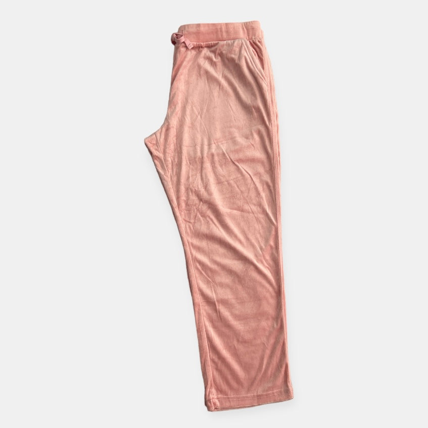 Women's Plus Size Drawstring Waist Straight Leg Velour Sweatpants