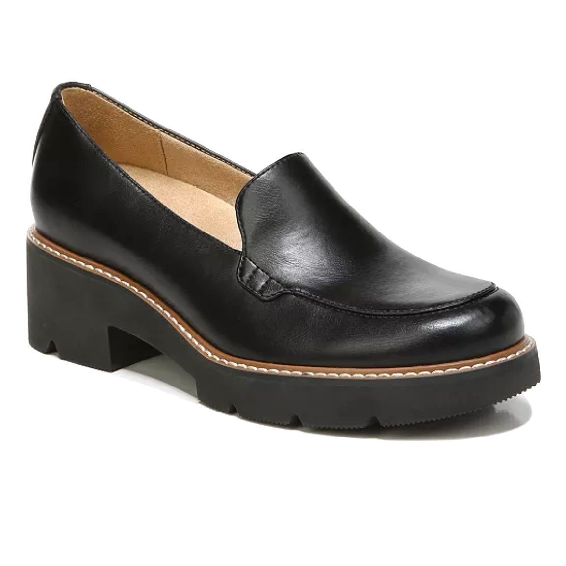 CABARET Lug Sole Loafers Black
