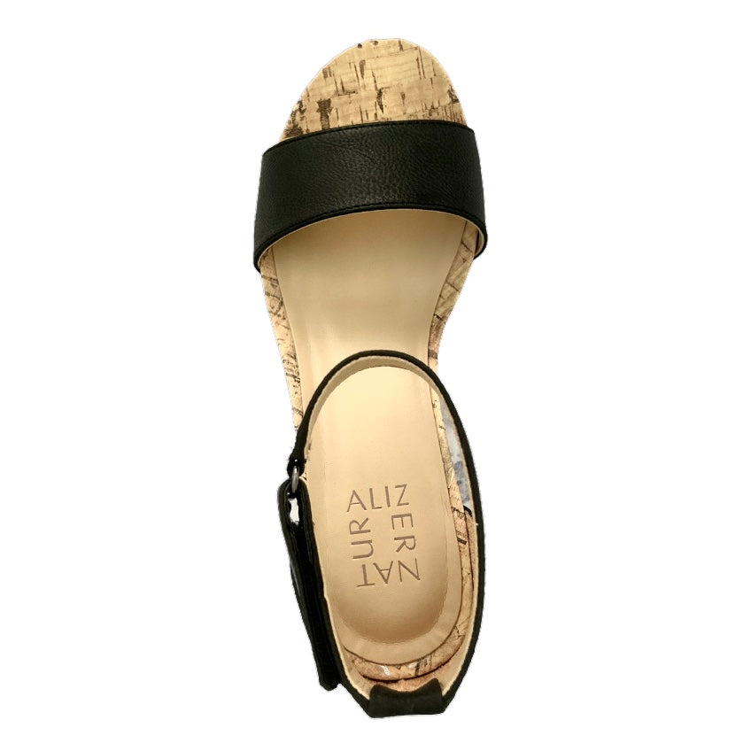 AREDA Ankle Strap Wedge Sandals Black Women's Shoes