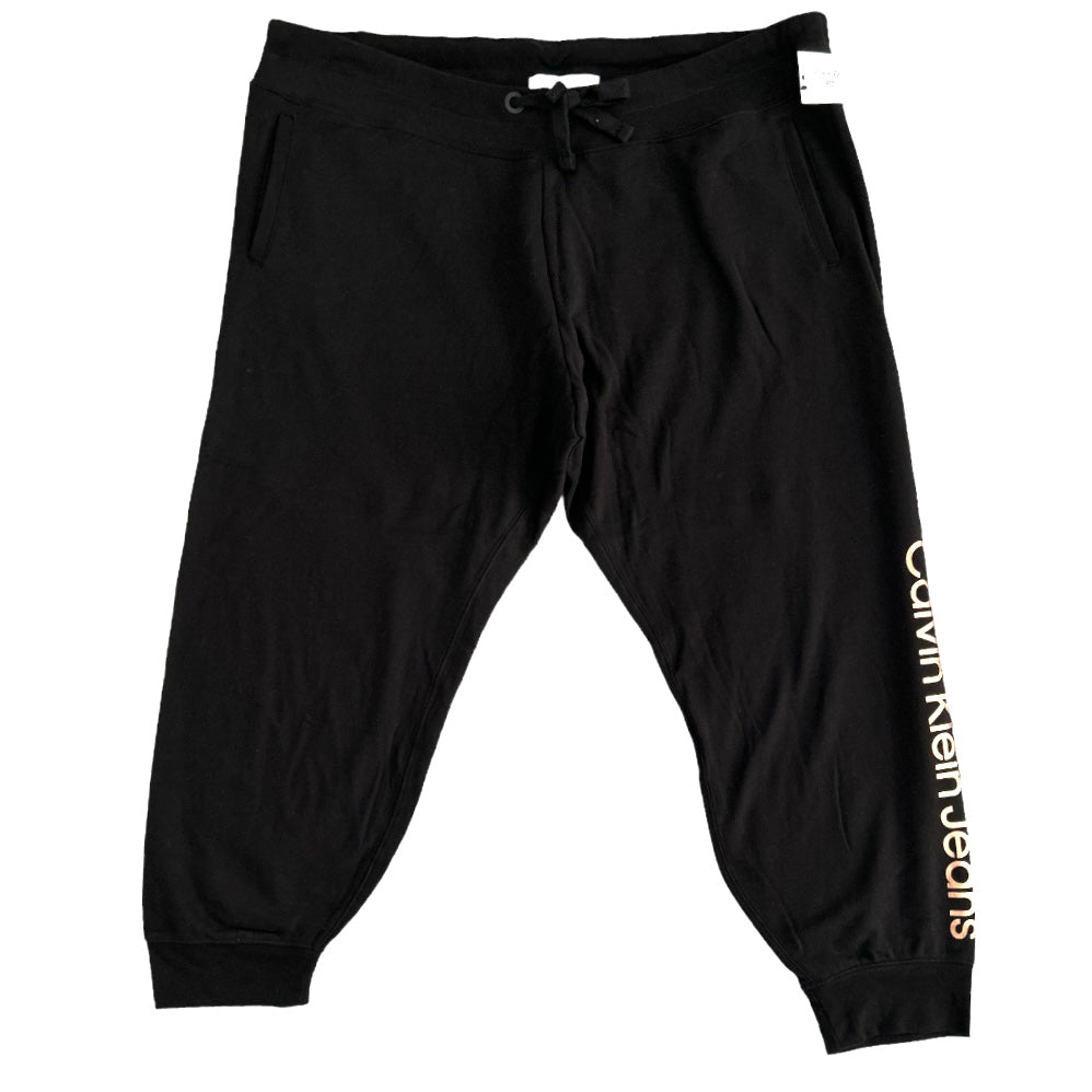 Women's Fleece drawstring waist Jogger Black Plus Size 3X