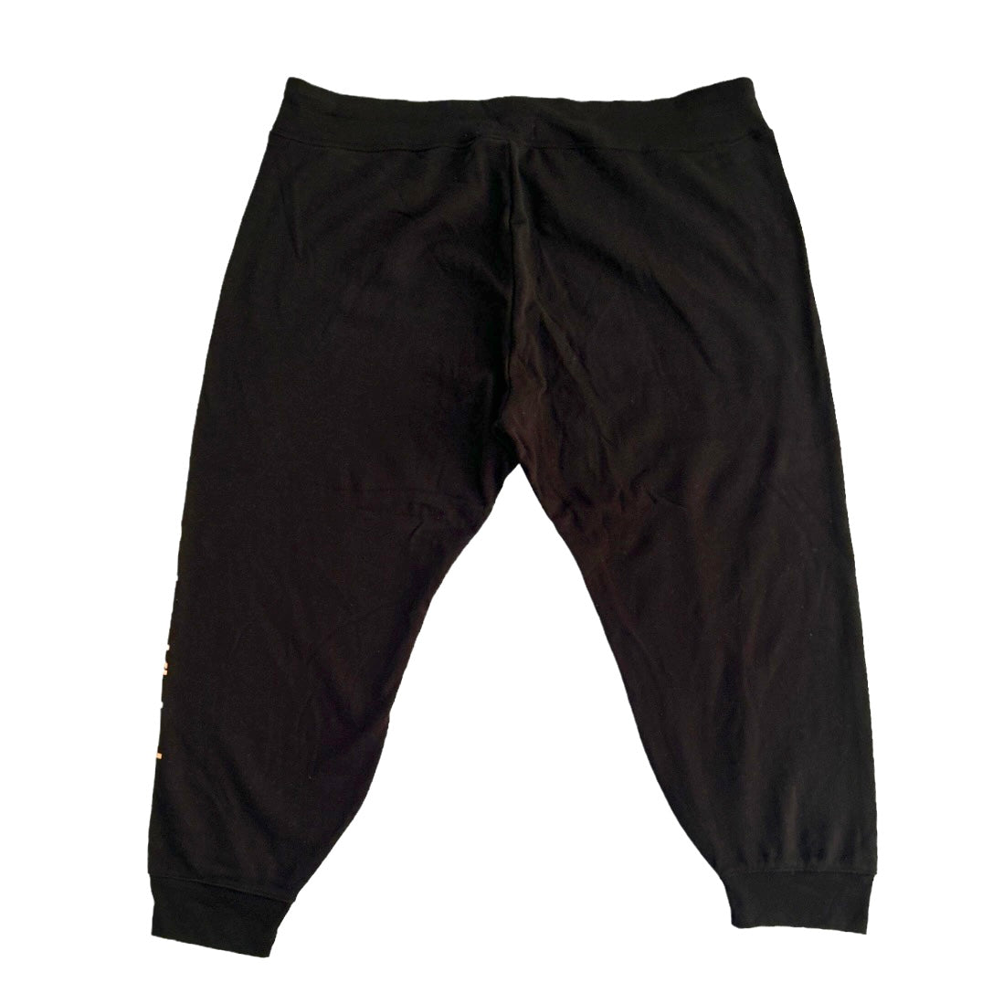 Women's Fleece drawstring waist Jogger Black Plus Size 3X