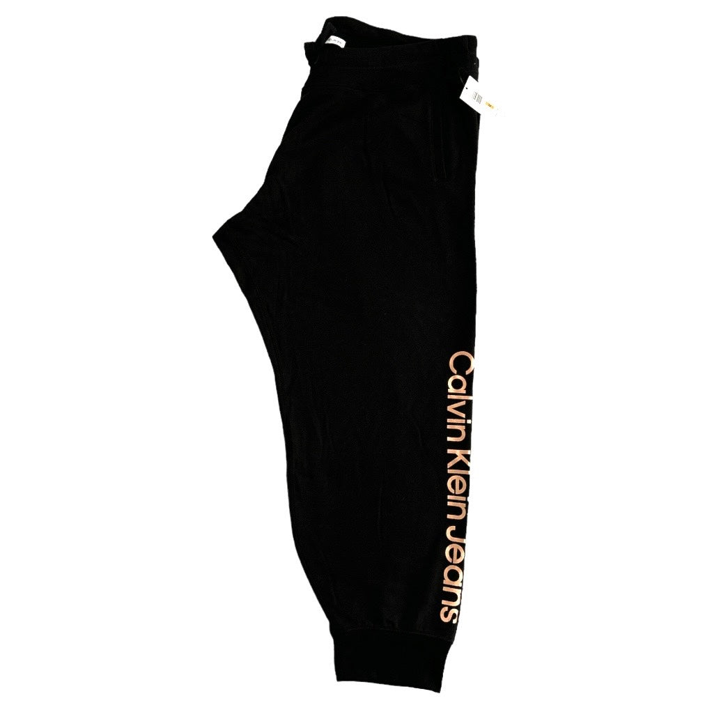 Women's Fleece drawstring waist Jogger Black Plus Size 3X