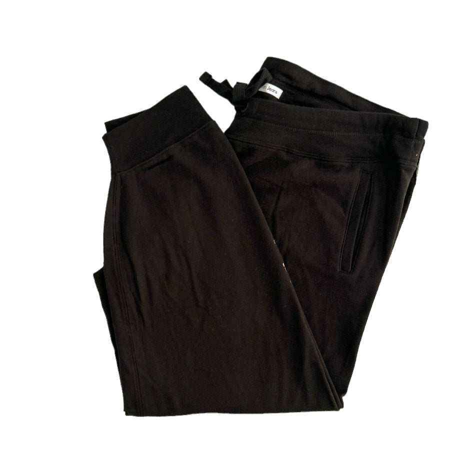 Women's Fleece drawstring waist Jogger Black Plus Size 3X