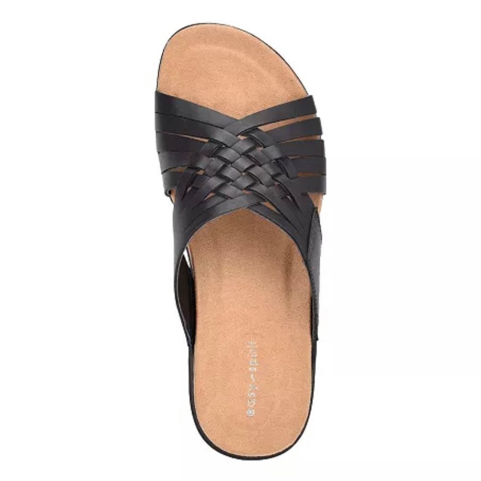 MEADOW Black Sandals Slip On Women's Shoes