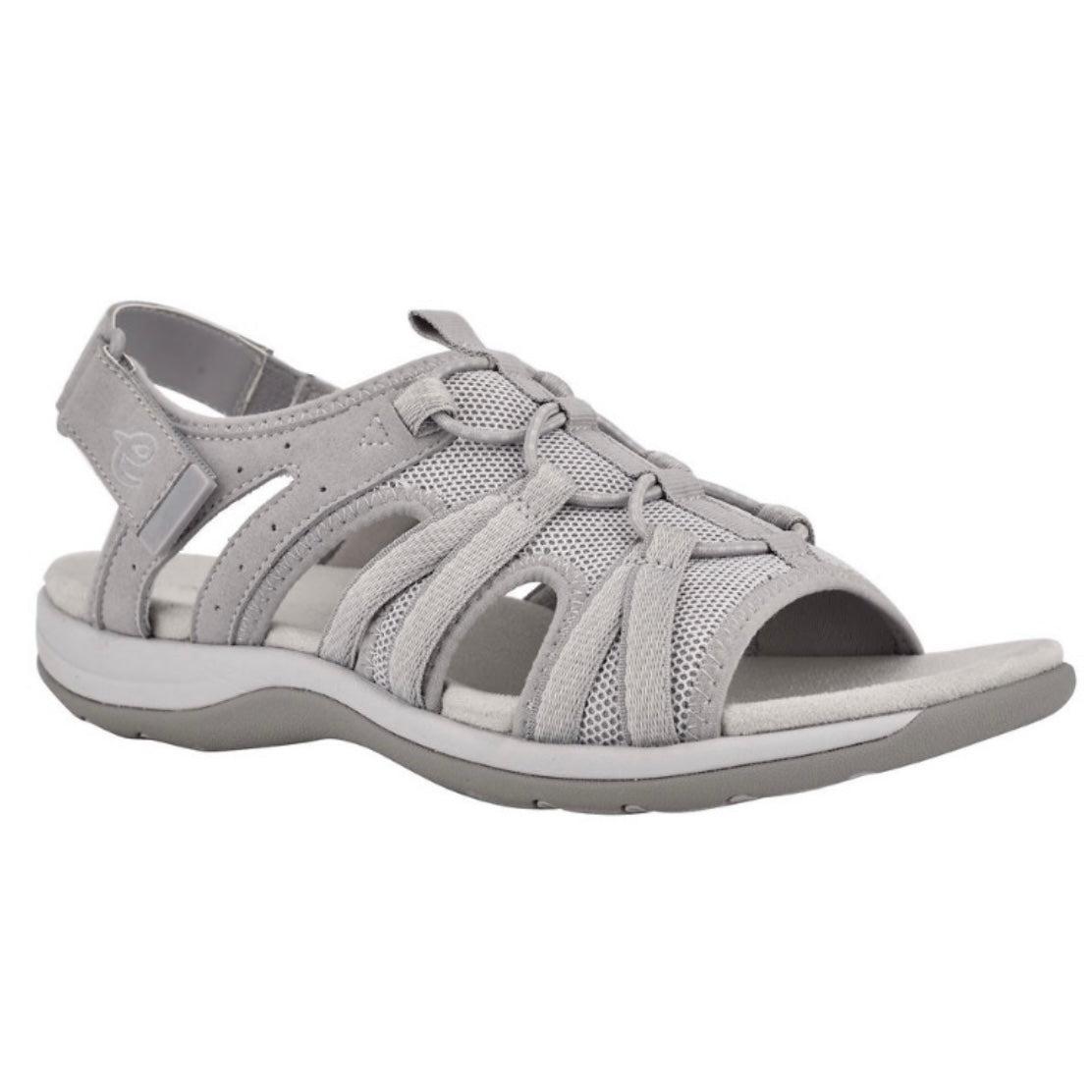 SPARK Open Toe Casual Flats Sandals Gray Women's Shoes