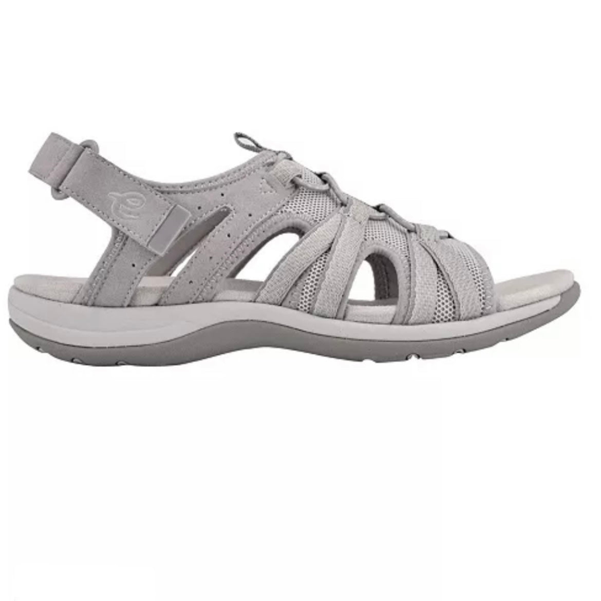 SPARK Open Toe Casual Flats Sandals Gray Women's Shoes