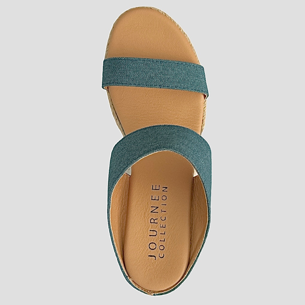 ALISSA Espadrille Wedge Slide Denim Sandals Women's Shoes