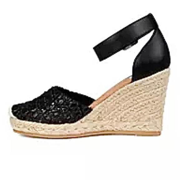 SIERRA Espadrille Wedge Sandals Black Women's Shoes