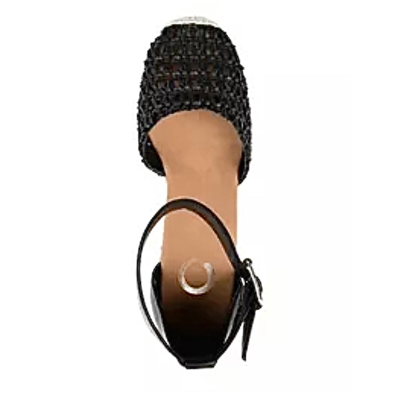 SIERRA Espadrille Wedge Sandals Black Women's Shoes