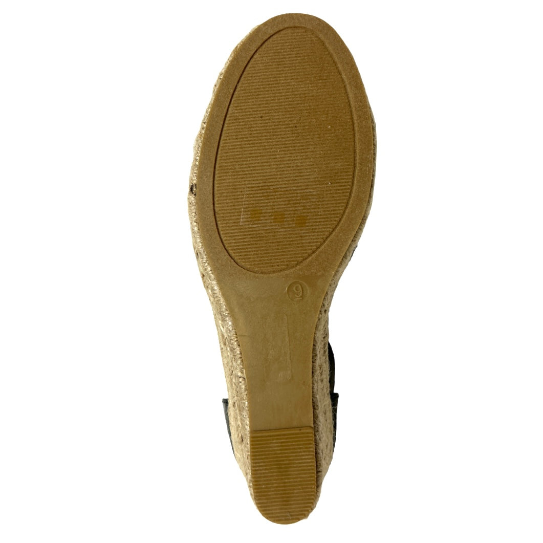 SIERRA Espadrille Wedge Sandals Black Women's Shoes