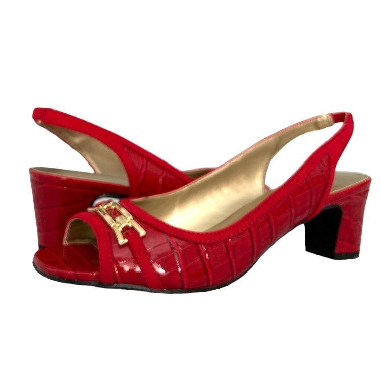 JERRICCA Slingback Block Heels Dress Sandals