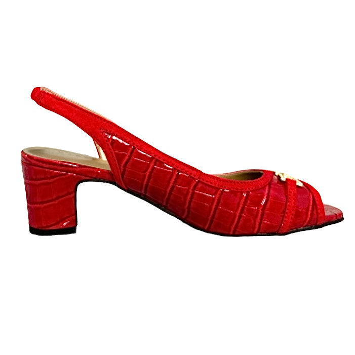 JERRICCA Slingback Block Heels Dress Sandals