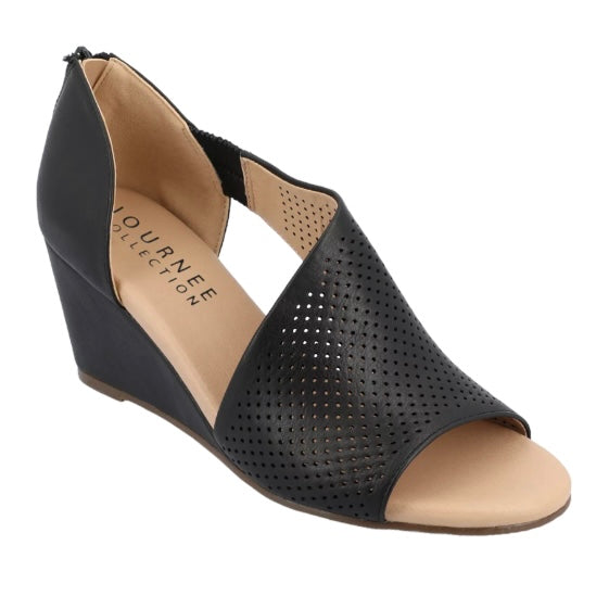 ARETHA Black Wedge Heels Women's Sandals Size 9