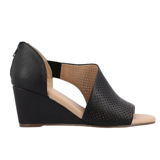 ARETHA Black Wedge Heels Women's Sandals Size 9