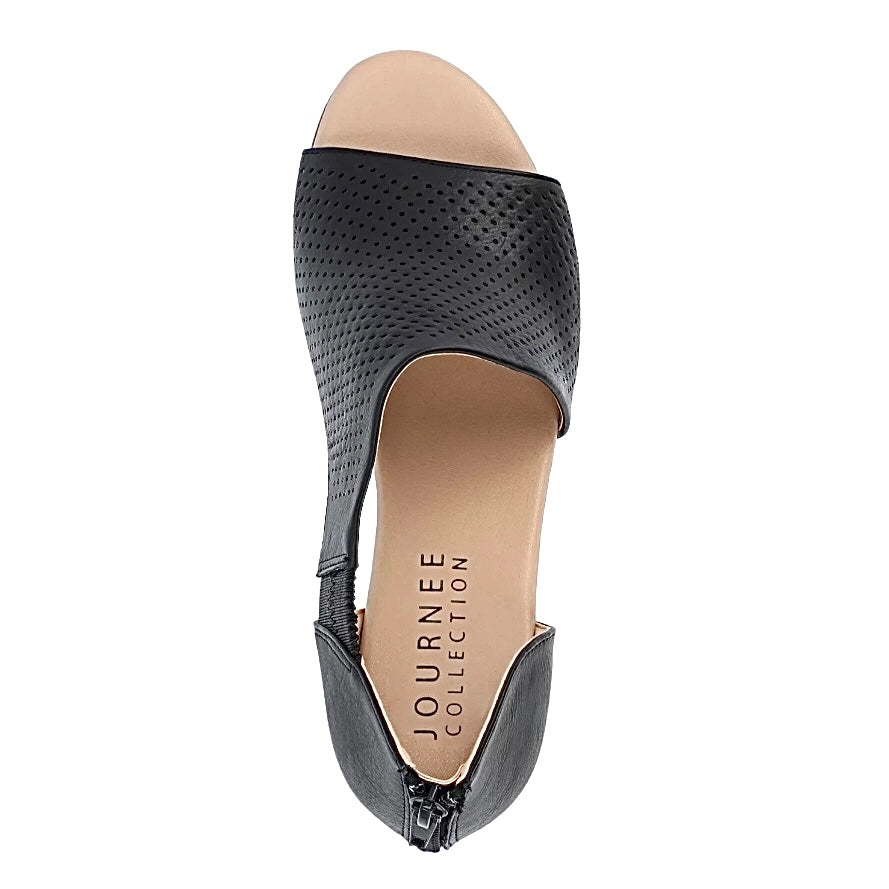 ARETHA Black Wedge Heels Women's Sandals Size 9
