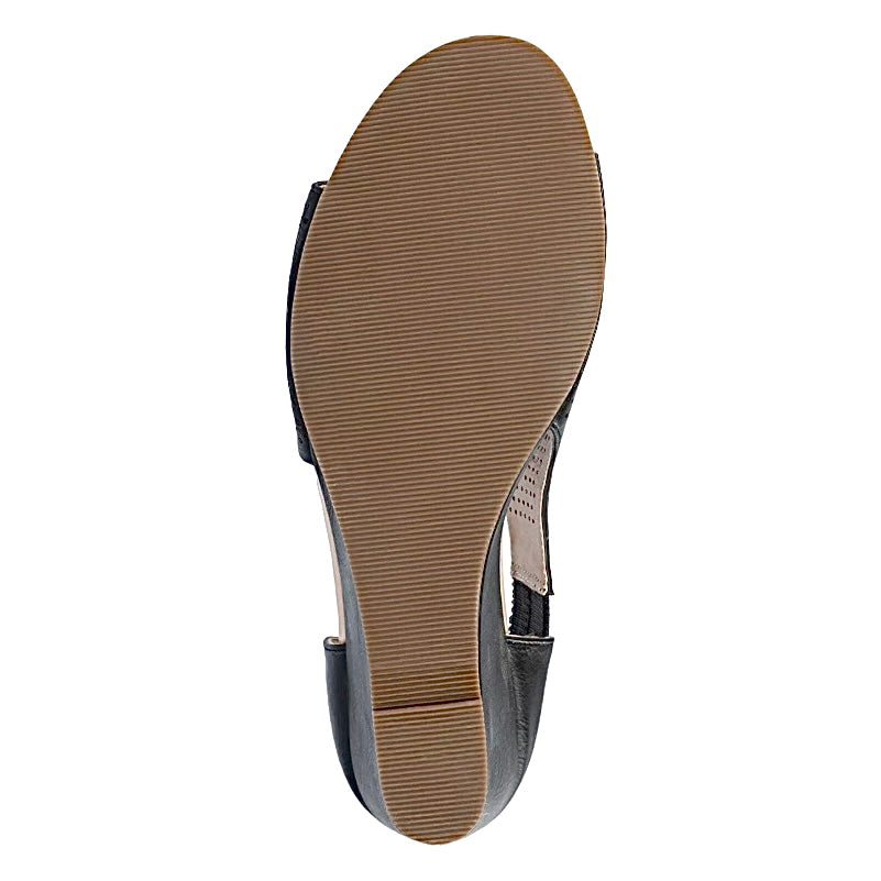 ARETHA Black Wedge Heels Women's Sandals Size 9