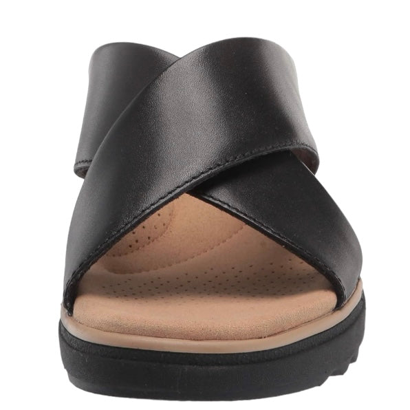 Women's JILLIAN GEM Crisscross Slip-On Wedge Sandals Black