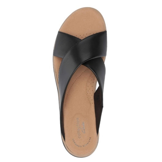 Women's JILLIAN GEM Crisscross Slip-On Wedge Sandals Black