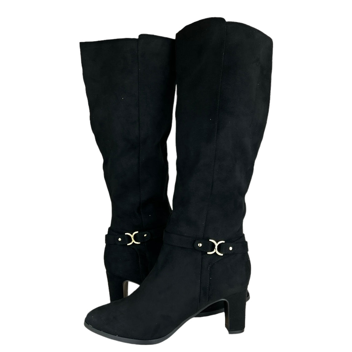 PALMAA Women's Dress Boots Black Block Heel