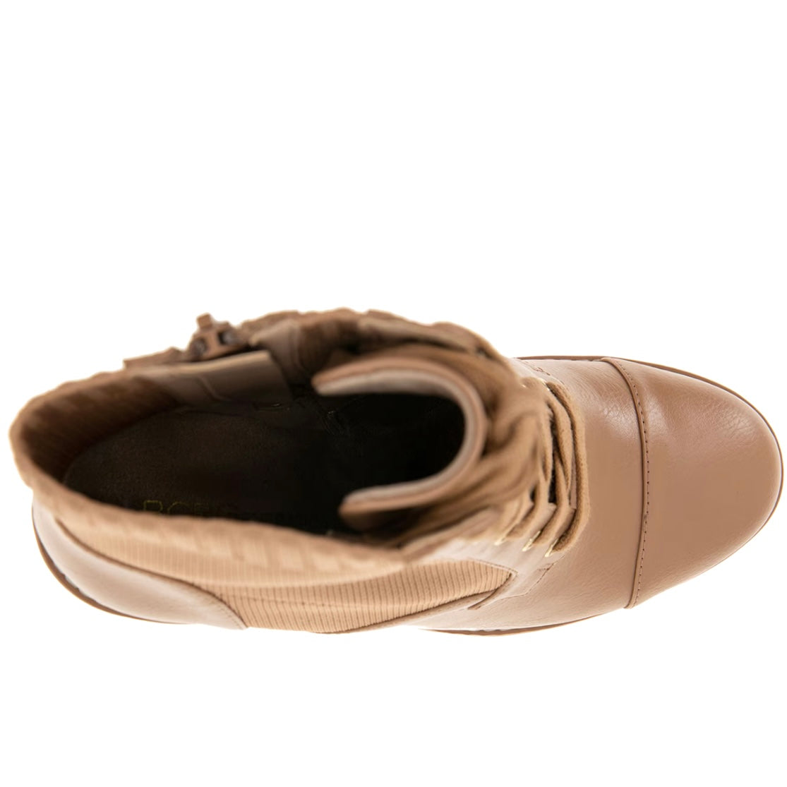 PILAS Women's Block Heel Lug Sole Lace-Up Booties