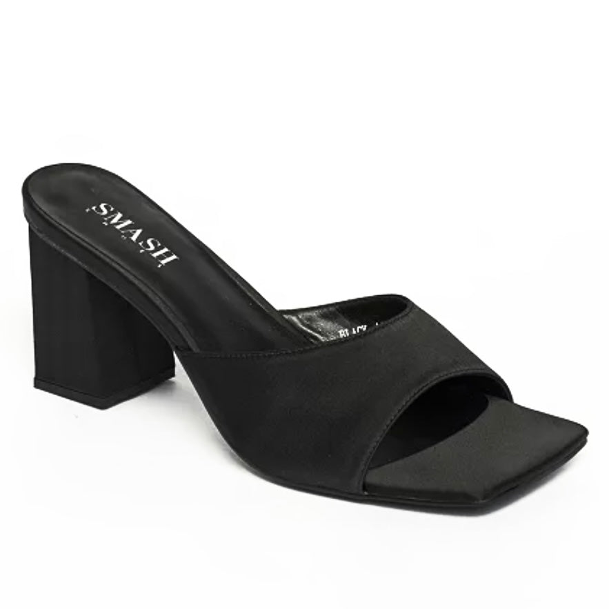 Women's JENNIFER Block Heels Mule Sandals Black