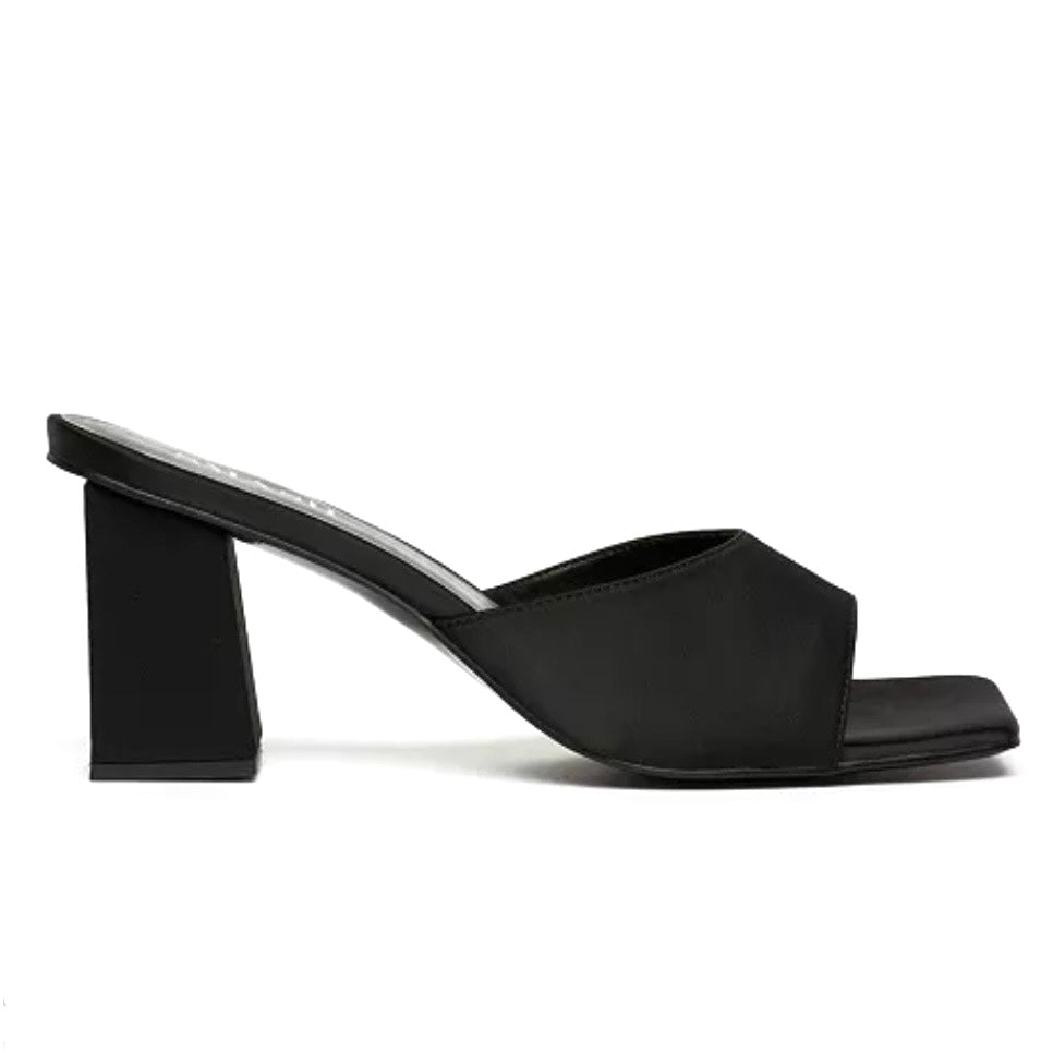 Women's JENNIFER Block Heels Mule Sandals Black