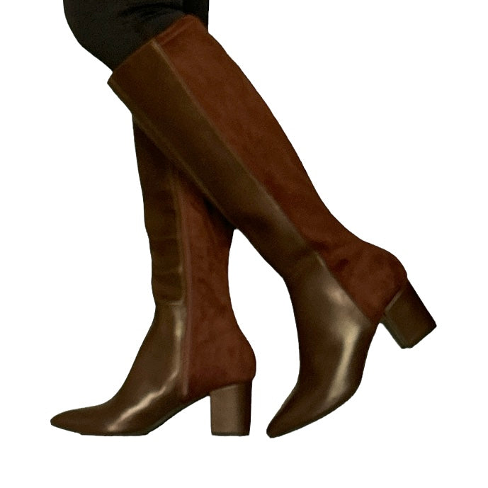 SACARIA Women's Mid Calf Block Heel Boots