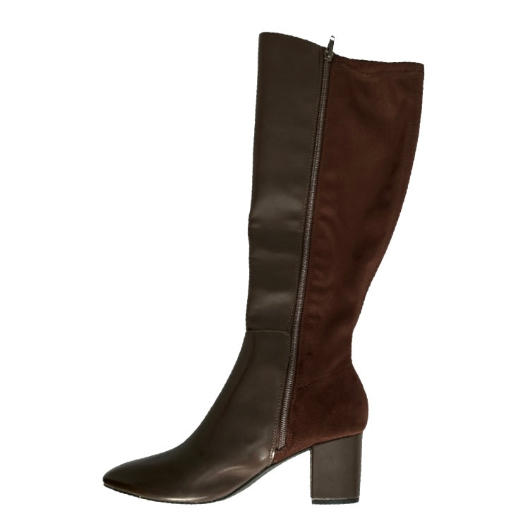 SACARIA Women's Mid Calf Block Heel Boots