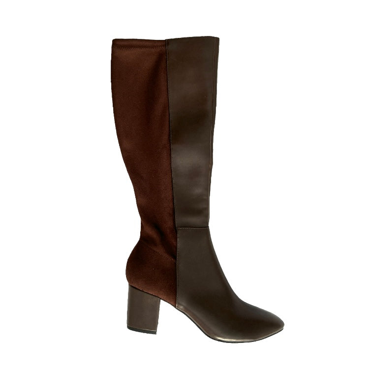SACARIA Women's Mid Calf Block Heel Boots