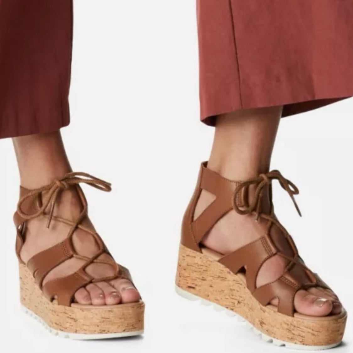 CAMERON Platform Lace Wedge Sandals