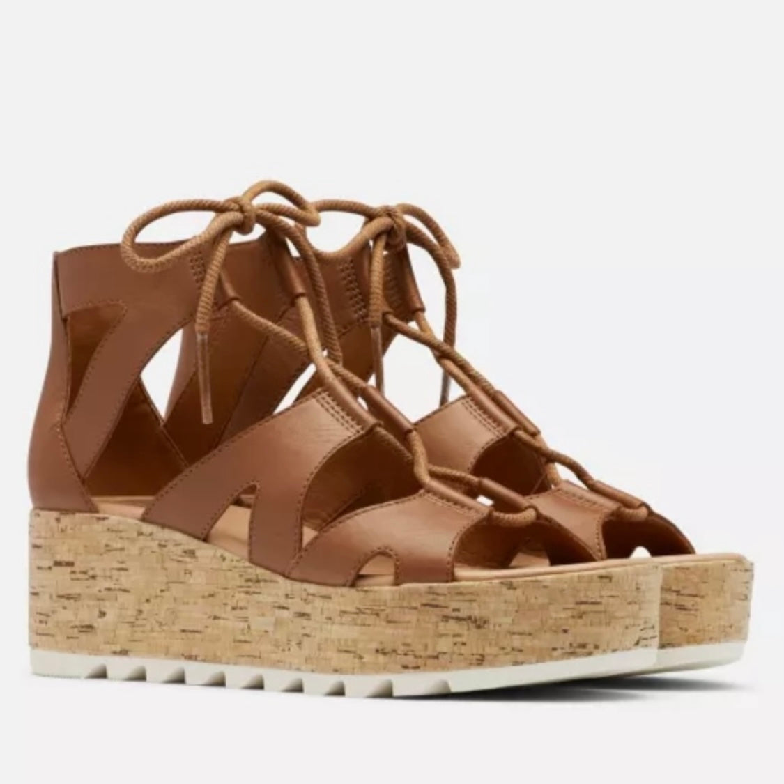 CAMERON Platform Lace Wedge Sandals