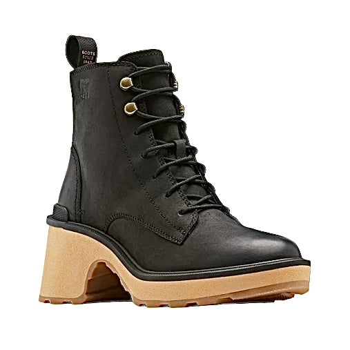 HI-LINE Heel Lace Boots Black Women's Shoes