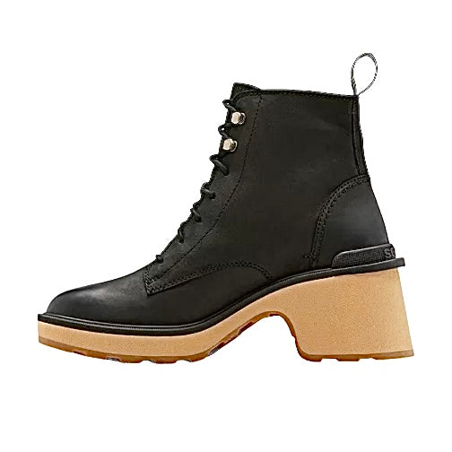 HI-LINE Heel Lace Boots Black Women's Shoes
