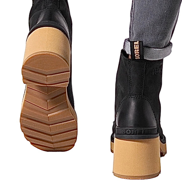 HI-LINE Heel Lace Boots Black Women's Shoes