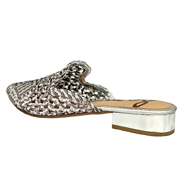CLARA Woven Silver Pewter Mules Women's Shoes