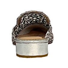 CLARA Woven Silver Pewter Mules Women's Shoes