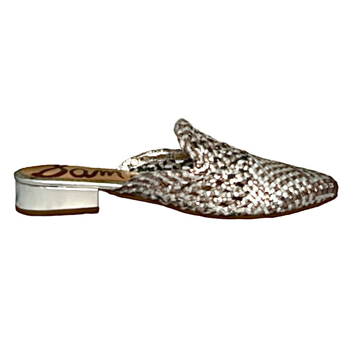 CLARA Woven Silver Pewter Mules Women's Shoes