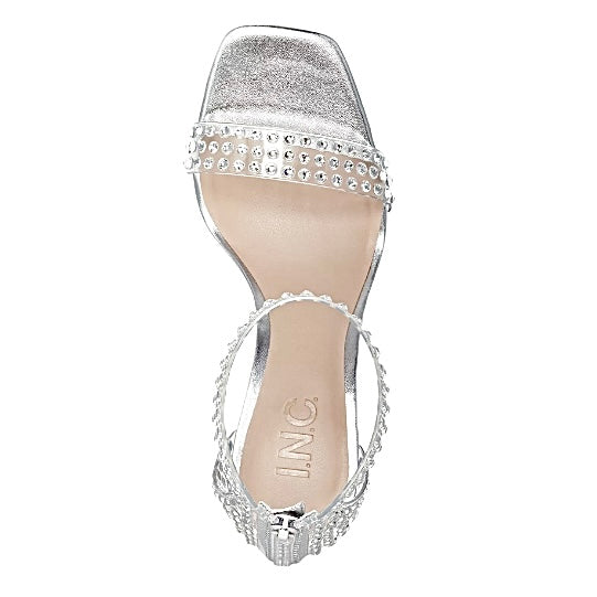 MAKENNA Two-Piece Heel Clear Ankle Strap Sandals