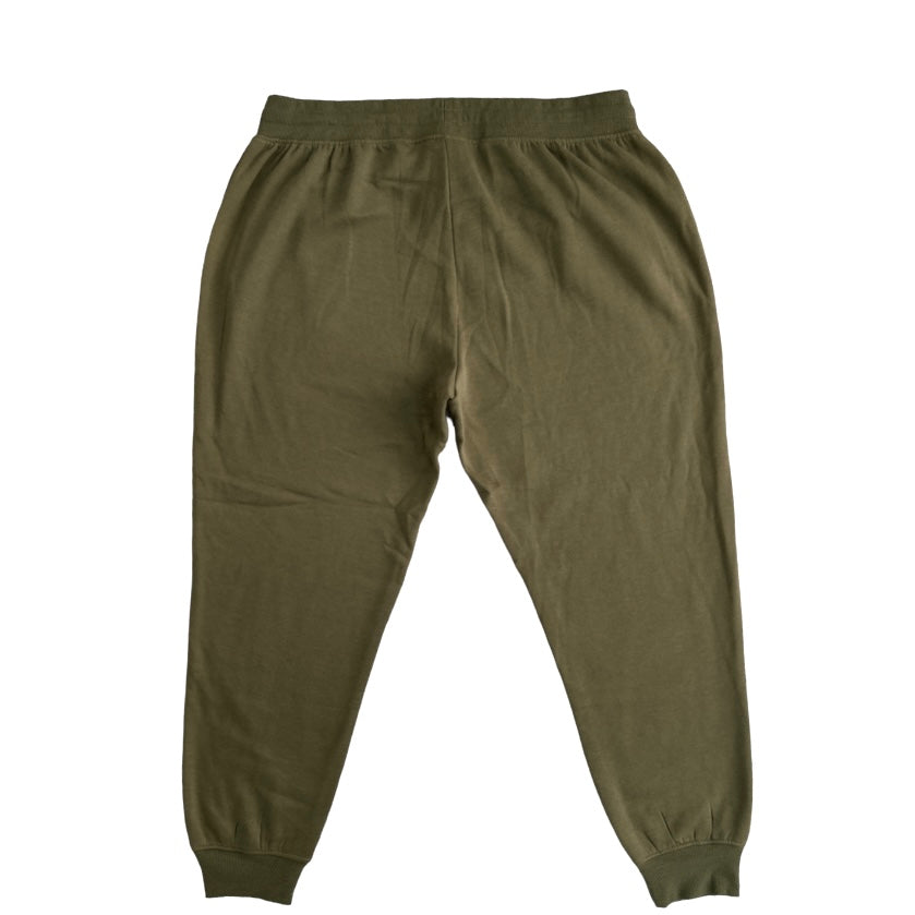 Women's Fleece Plus Size Drawstring Waist Olive Jogger