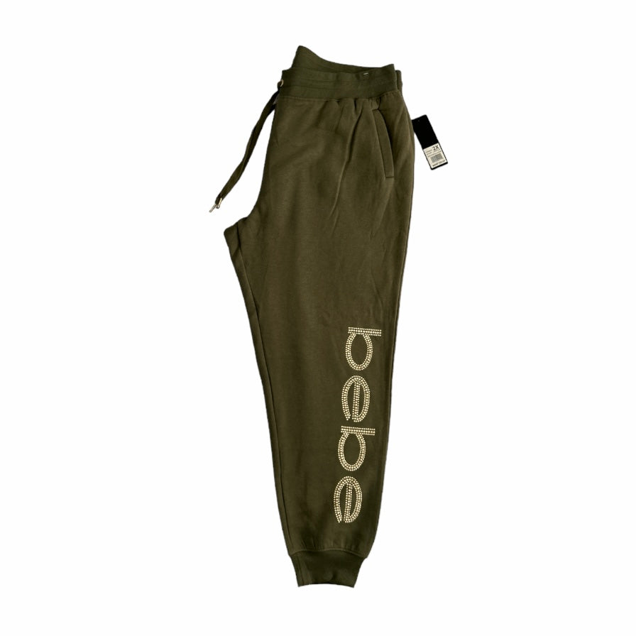 Women's Fleece Plus Size Drawstring Waist Olive Jogger