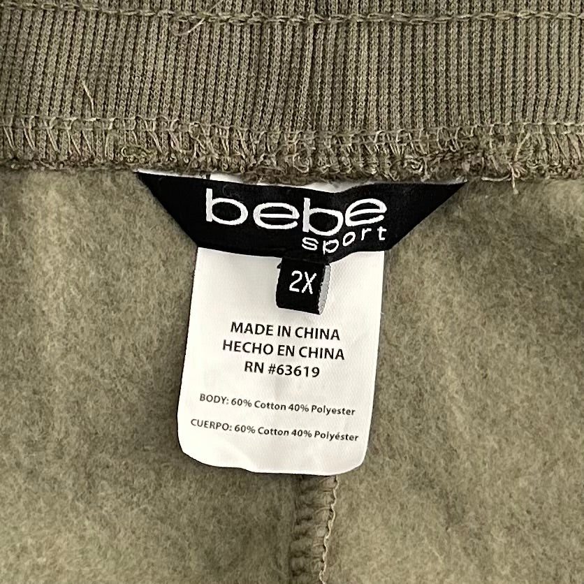 Women's Fleece Plus Size Drawstring Waist Olive Jogger