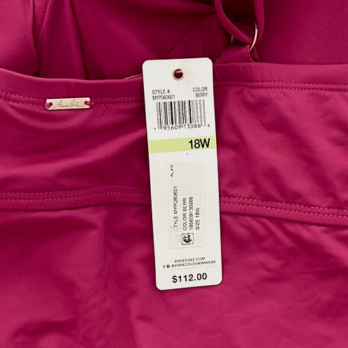 Ruched Underwire Swimdress Berry Plus Size 18W Women's Swimwear