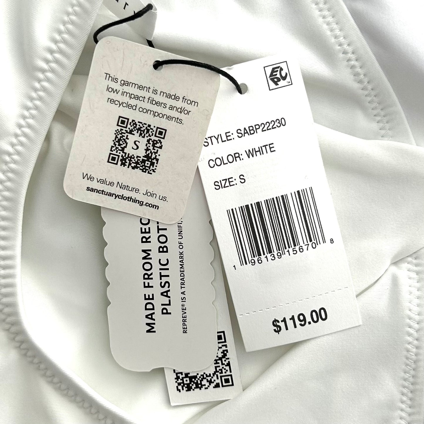 Ruched-Side White Halter Neck Strap Size S Swimsuit Women's Swimwear