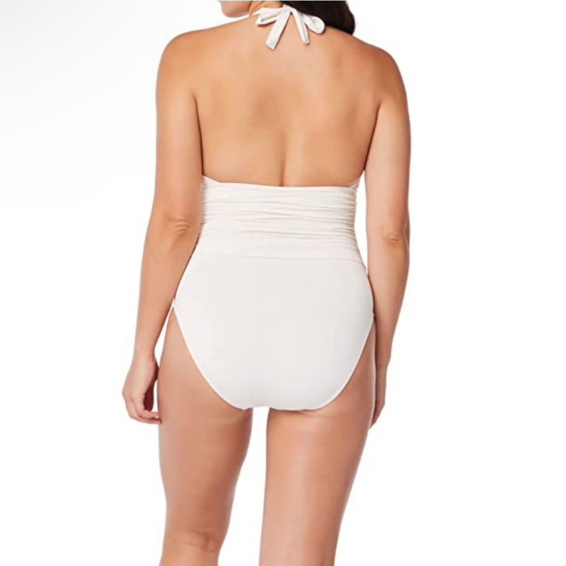 Braid-Trim Empire Coconut Water One-Piece Size 8 Swimsuit Women's Swimwear