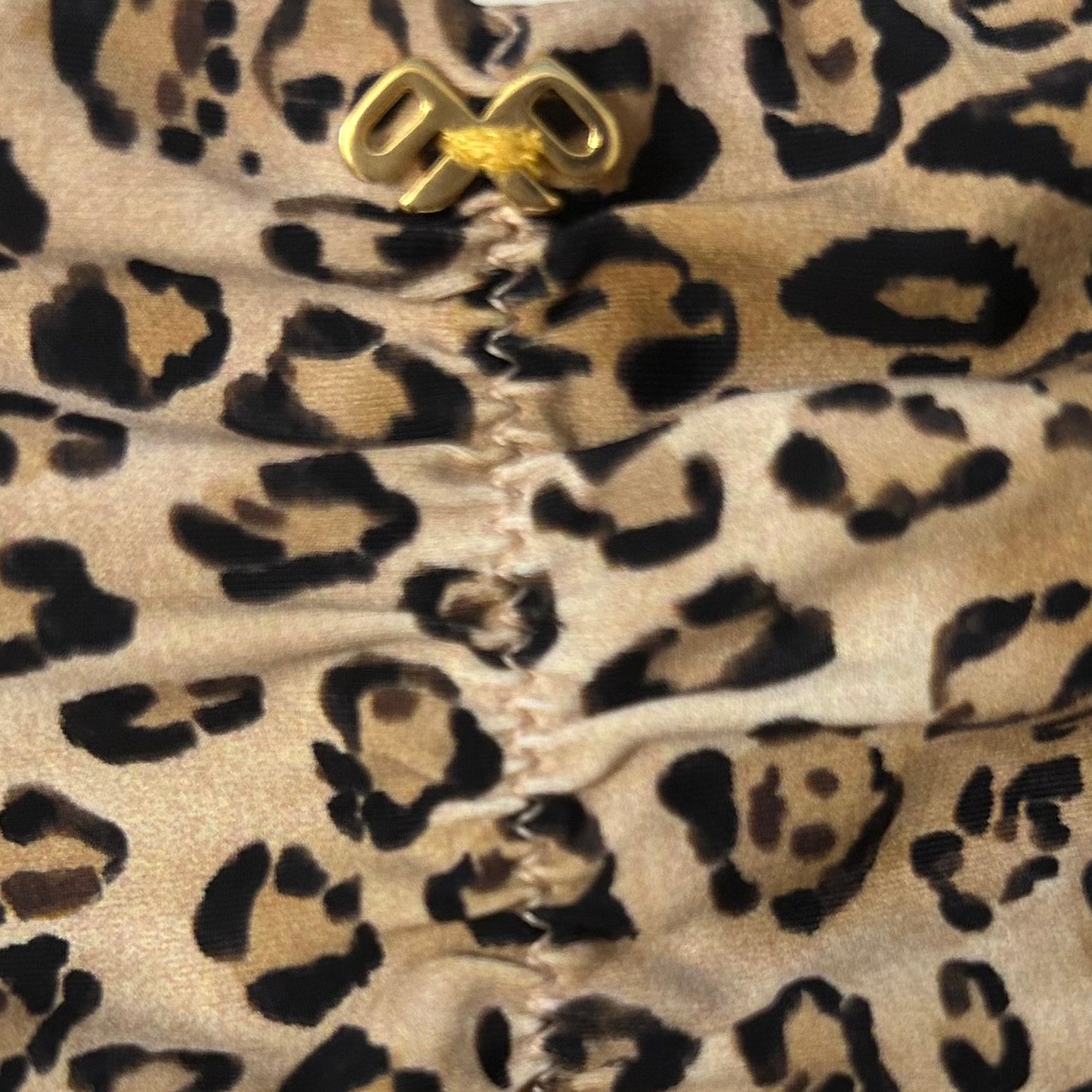 Basic Ruched Full Leopard Print Bikini Bottom Size M Women's Swimwear