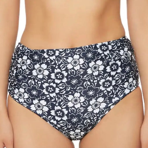 High Waist Shirred Bikini Bottom Women's Swimwear
